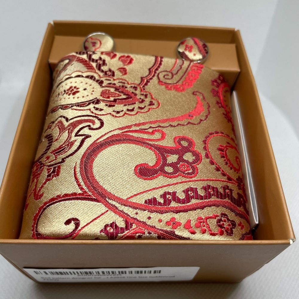 COPY - COPY - Y&G Red Pattern Men Necktie with Cufflink Set